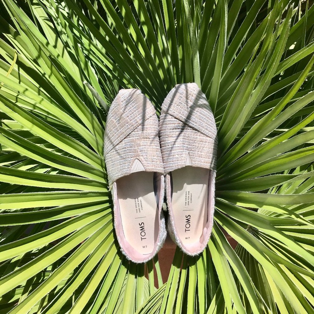 White and Gold TOMS